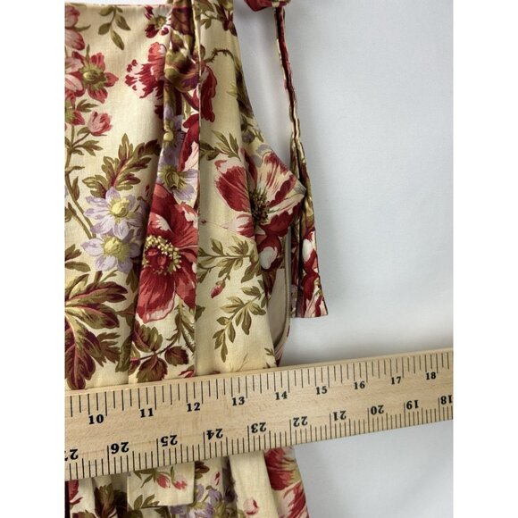 Gal Meets Glam Dress Women Size 6 Floral Print Tie Shoulder Cotton Maxi Dress - Picture 5 of 16